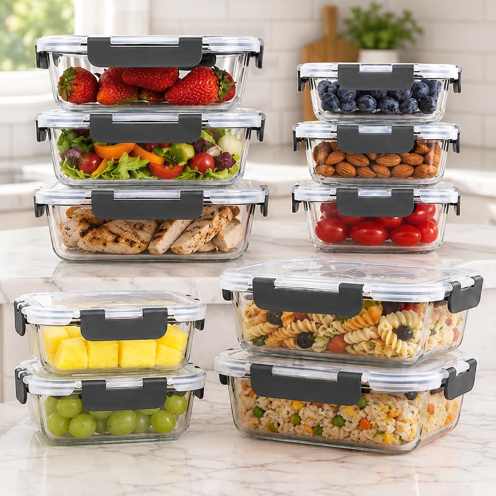 Meal Prep Easy - Zestaw 10 szklanych pojemników na żywność